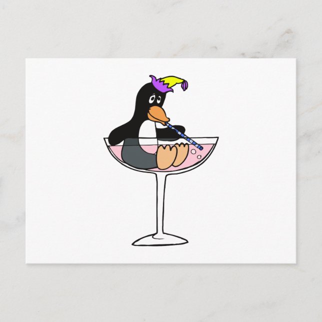 Party Penguin Postkarte (Vorderseite)