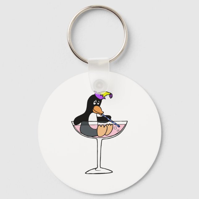 Party Penguin Schlüsselanhänger (Vorderseite)
