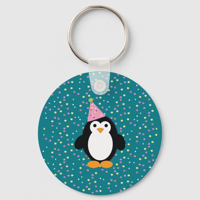 Party Penguin Schlüsselanhänger (Vorderseite)