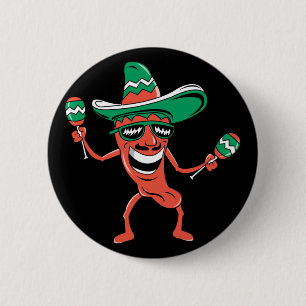 Party Pepper in Sombrero mit Maracas Button