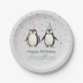 FIT Pinguin-Pappteller, 22,9 Cm – 25 Stück, Aus Biologisch Abbaubarem Papier, Für Kindergeburtstag & Party