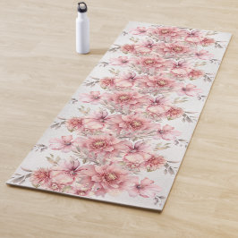 Party Pink Aquarell Blume Shiny Glitzer Moderne Yogamatte