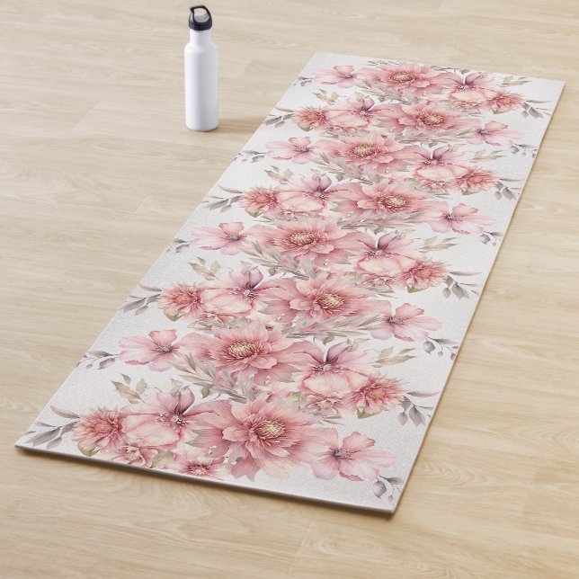 Party Pink Aquarell Blume Shiny Glitzer Moderne Yogamatte (Beispiel)