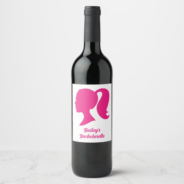 Party Pink Bachelorette Weinetikett (Vorderseite)