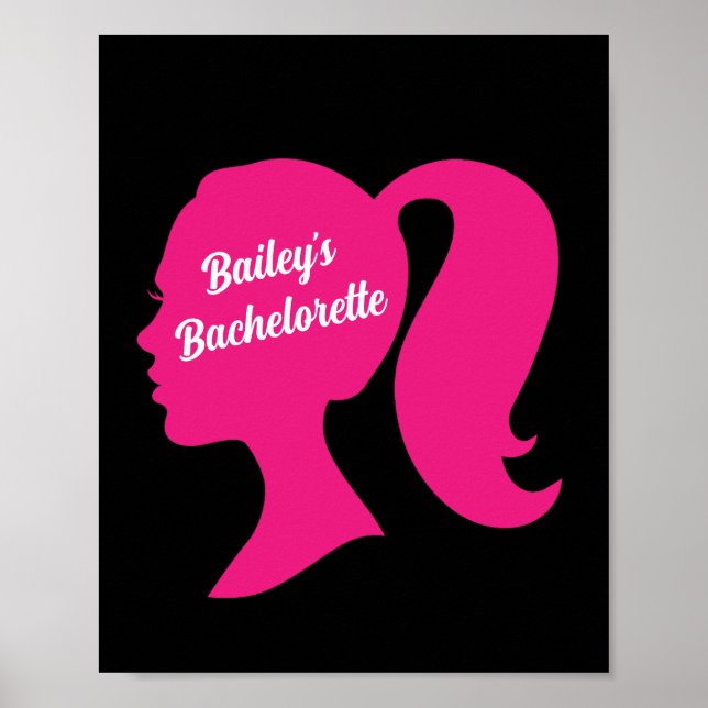 Party Pink & Black Bachelorette Poster (Vorne)