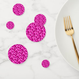 Party Pink Pixels Confetti, Pixelated Pattern Konfetti