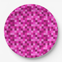 Party Pink Pixels Papierplatten, Party Teller