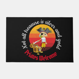 Party Pirate Boy Black Doormat Fußmatte