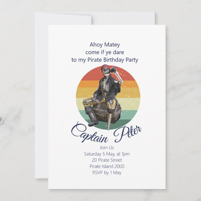 Party Pirate Einladung (Vorderseite)