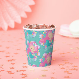 Party Pirate rosa mermaids Paper Cups Pappbecher