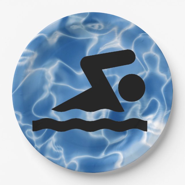 Party-Plakette für Schwimmpapier Pappteller (Vorderseite)