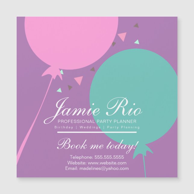 Party Planner Birthday Planung Ballon Magnet (Vorderseite)