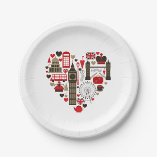Party Plate Liebe London Pappteller