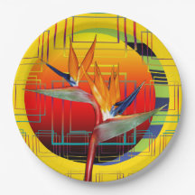 Party Plate Tropical Garden Bird of Paradise Pflan