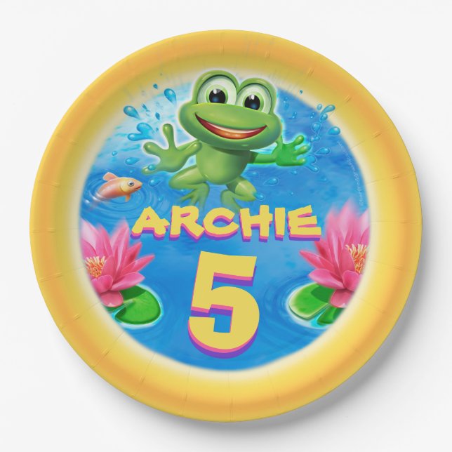 Party-Platte aus glattem Frosch, 9 Zoll Pappteller (Vorderseite)