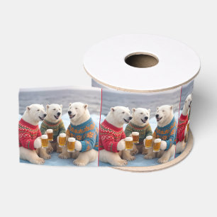Party-Polarbären mit hässlichen Weihnachtspullover Ripsband
