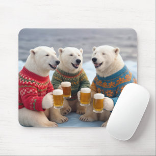 Party-Polarbären tragen hässliche Weihnachtspullov Mousepad