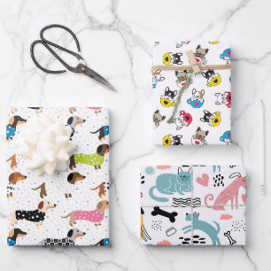 Party Pooch Bunte Auswahl Geschenkpapier Set
