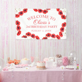 Party Poppies Baby Girl Banner