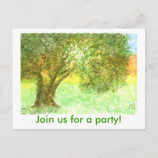 Party Postcard Einladen - Sommereiche Einladungspostkarte