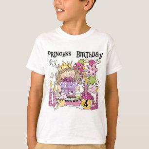 Party Princess 4th Birthday Tshirts et cadeaux
