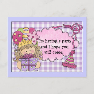 Party Princess Einladungen zum Geburtstag