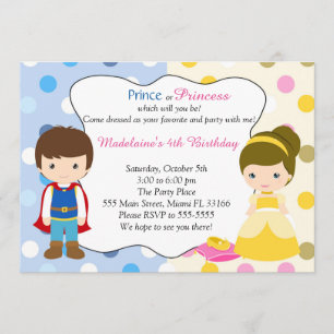 Party Prinz-Prinzessin Invitation Kids Birhday Einladung