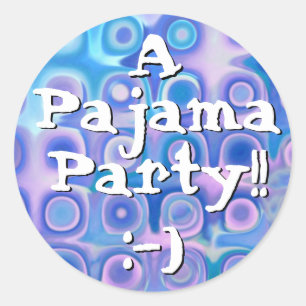 PARTY - Pyjama-Party mit festlichem Runder Aufkleber