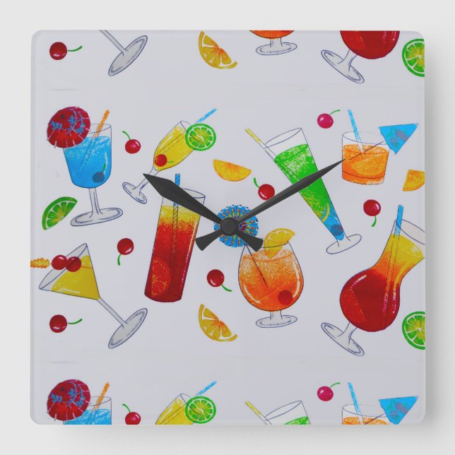 Party Quadratische Wanduhr (Vorderseite)