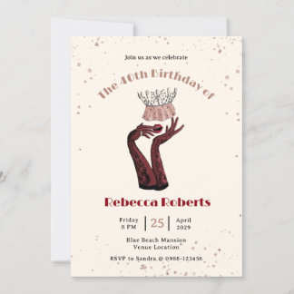 Party Queen Lady Fashionista Geburtstag Einladung