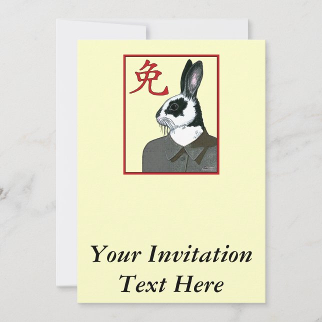 Party Rabbit Einladung (Vorderseite)