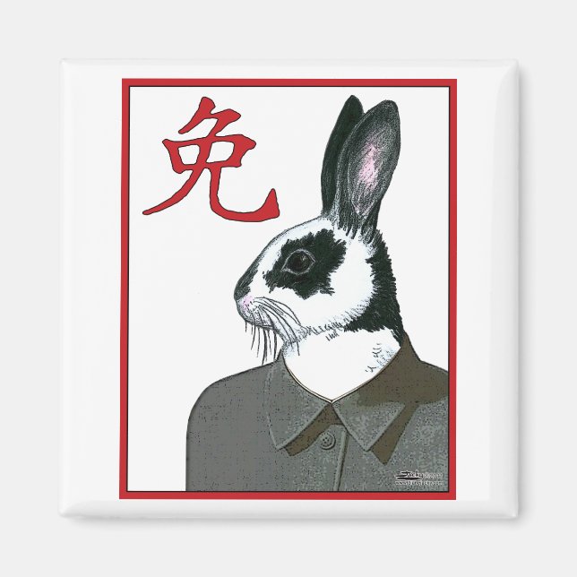 Party Rabbit Magnet (Vorne)