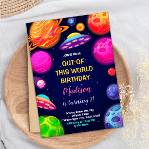 Party "Raketen, Planeten und Sterne" Einladung