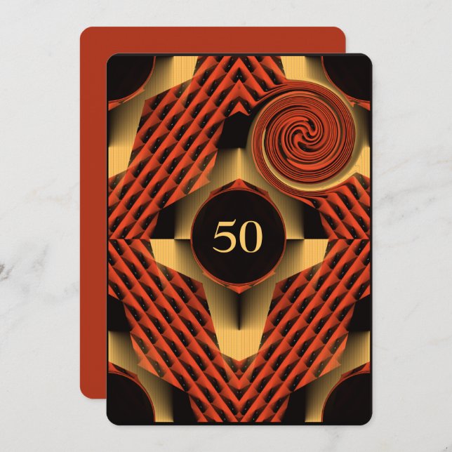 Party Red Einladung (Vorne/Hinten)