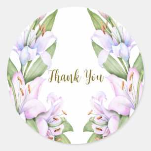 Party Rosa Lily Blume Golden Frame Schöne Runder Aufkleber