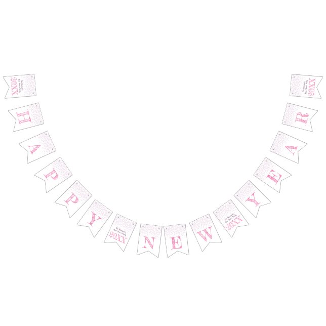Party-Rosen-Rosachampagner des glücklichen neuen Wimpelkette (Alle)