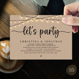Party, rustikales Hochzeitessen Einladung