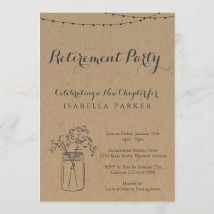 Party Rustikales Kraftpapier Einladung