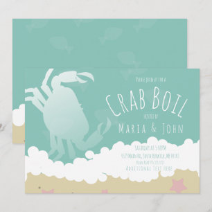 Party Sand Ocean Waves Einladung von White Crab Bo