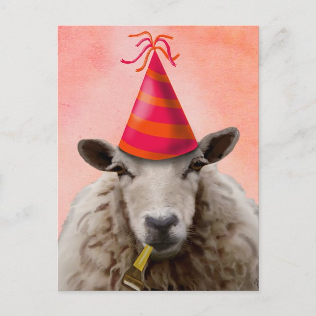 Party Schafe 2 Einladungspostkarte (Vorderseite)