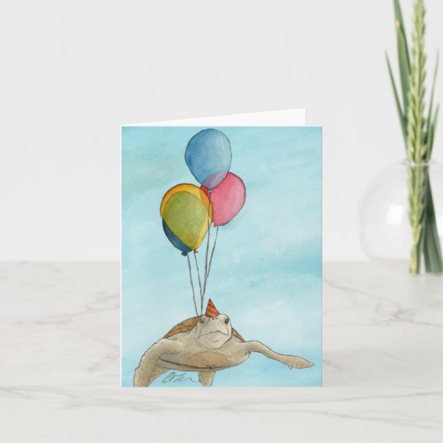 Party: Schildkrötengrüße Karte 4"x5,6" (Vorderseite)