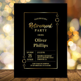 Party Schwarz mit Goldrahmen-Party Einladung