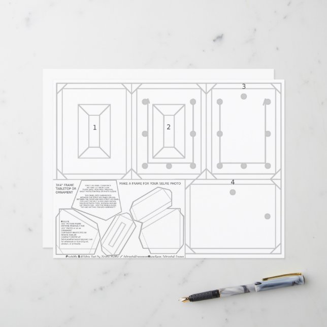 Party Selfie Frame Ornament Table Card 2x3 Foto (Vorderseite/Rückseite Beispiel)