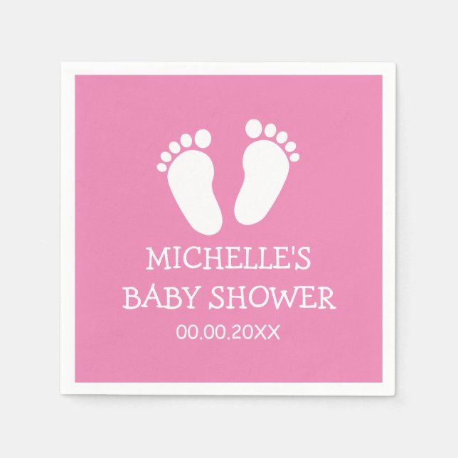 Party-Servietten mit Fußspuren für Babydusche Serviette (Vorderseite)