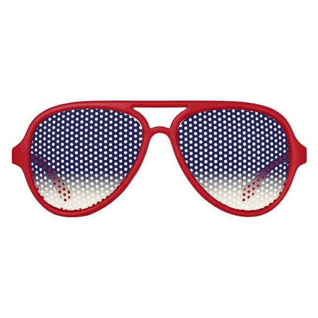 Party-Shades in Rot und Blau Partybrille (Vorderseite)