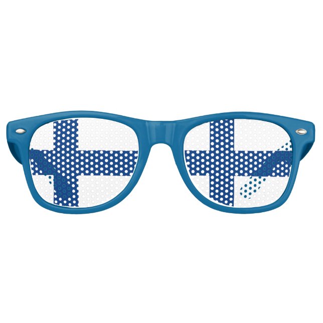 Party Shades Sunglasses - finnische Flagge Partybrille (Vorderseite)