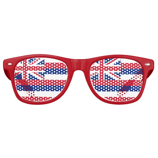 Party Shades Sunglasses mit der Flagge Hawaiis, US Partybrille (Vorderseite)