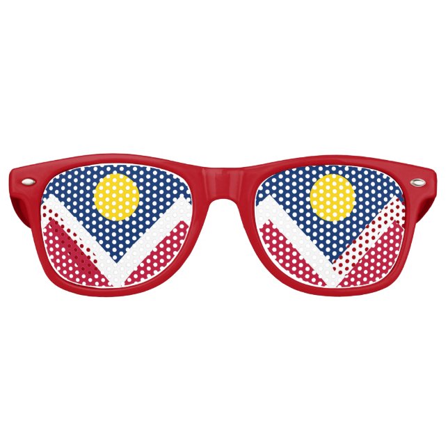 Party Shades Sunglasses mit der Flagge von Denver, Partybrille (Vorderseite)