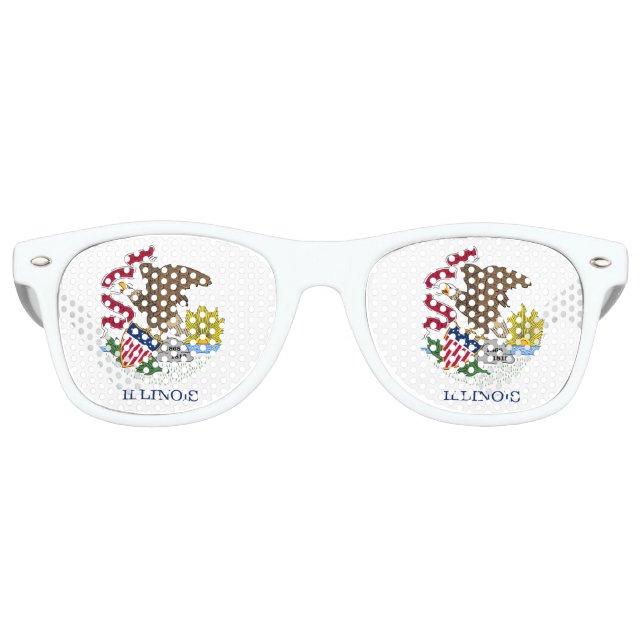 Party Shades Sunglasses mit der Flagge von Illinoi Partybrille (Vorderseite)