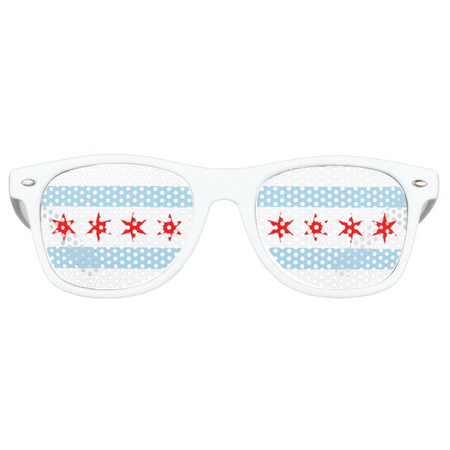 Party Shades Sunglasses mit Flagge Chicagos, USA Partybrille (Vorderseite)